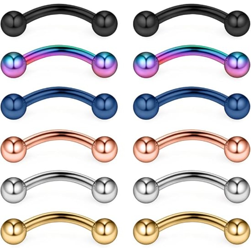 Body Jewelry Surgical Steel - 12PCS 16G Surgical Steel Eyebrow Ear