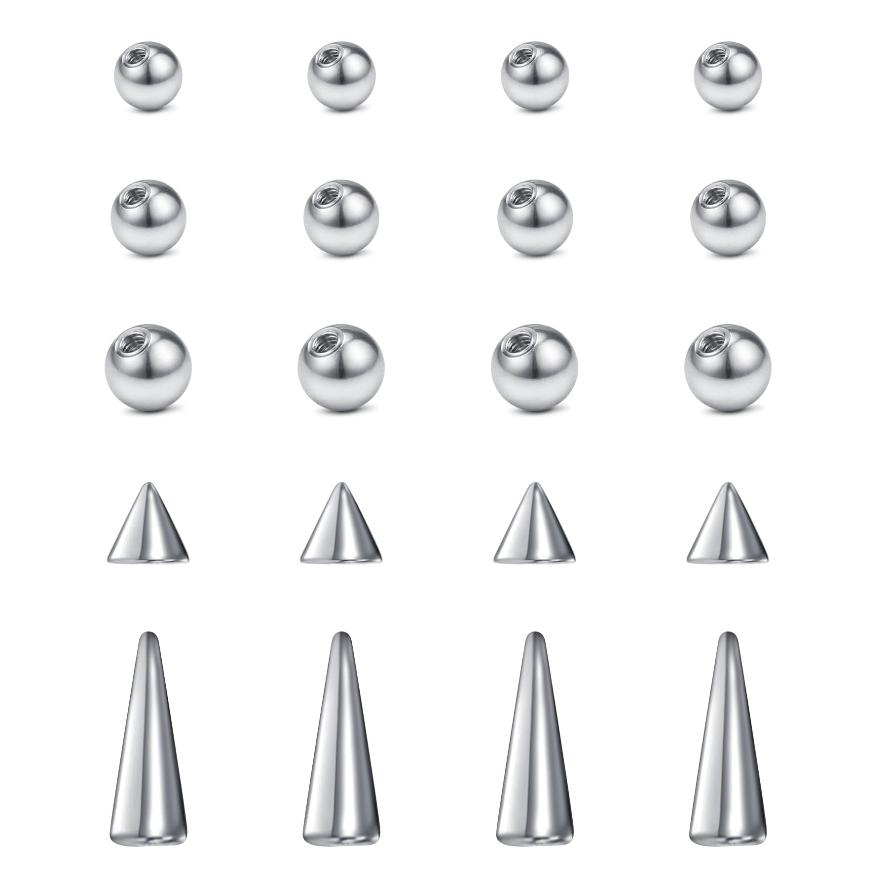 Body Jewelry Replacement Ball - 20pcs 16Gauge Stainless Steel Replacement Balls