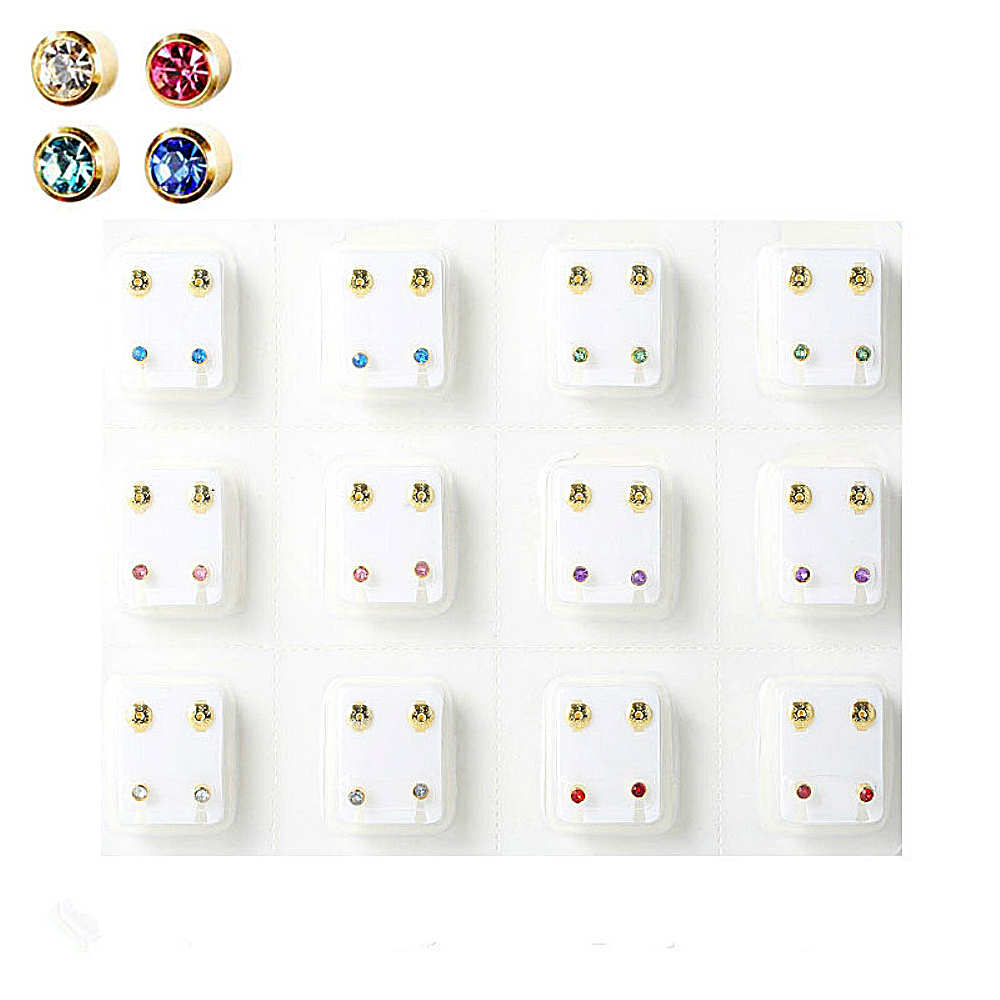 12 Pairs Crystal Medical Earri - огляд і ціна Body Jewelry Surgical Steel
