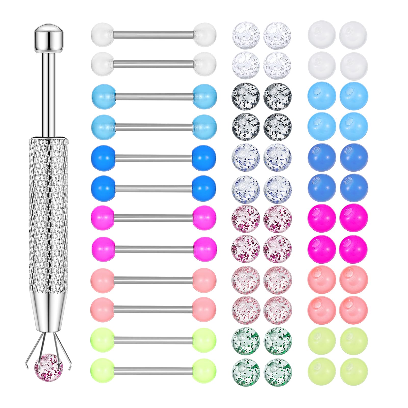12PCS Barbell Nipple Rings 48P - огляд і ціна Body Jewelry Replacement Ball