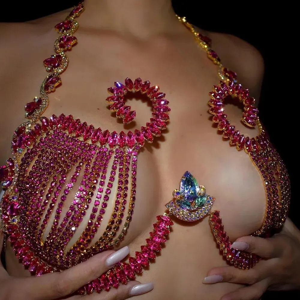 Rave Pink Crystal Chest Bracke - огляд і ціна Body Jewelry Retainers