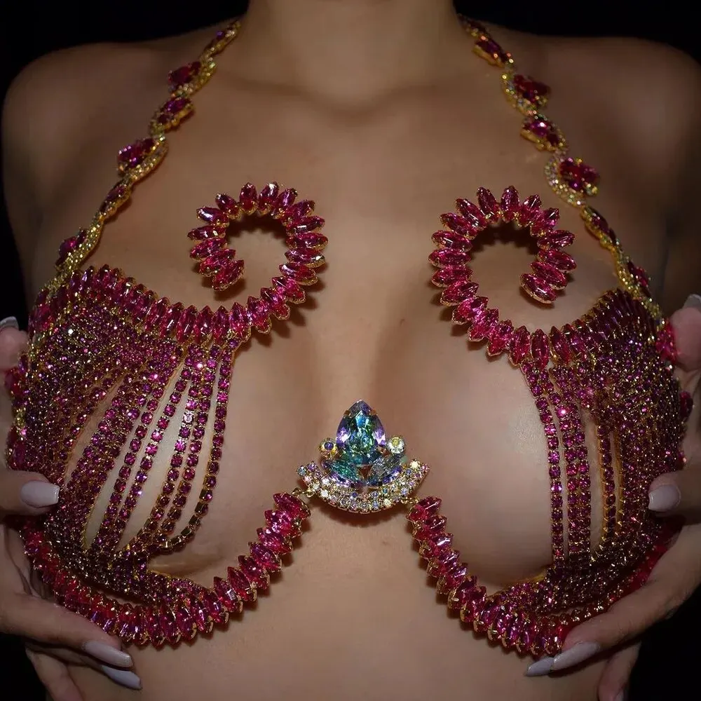 Rave Pink Crystal Chest Bracke - огляд і ціна Body Jewelry Retainers