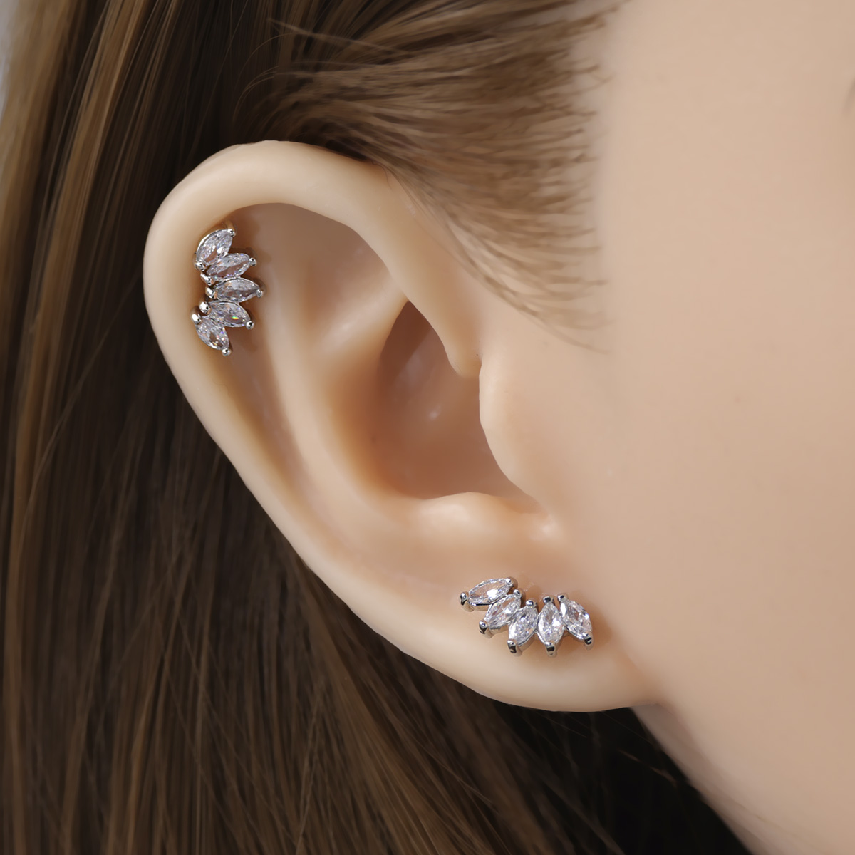 2pcs Cartilage Earrings Stud F - огляд і ціна Body Jewelry Surgical Steel