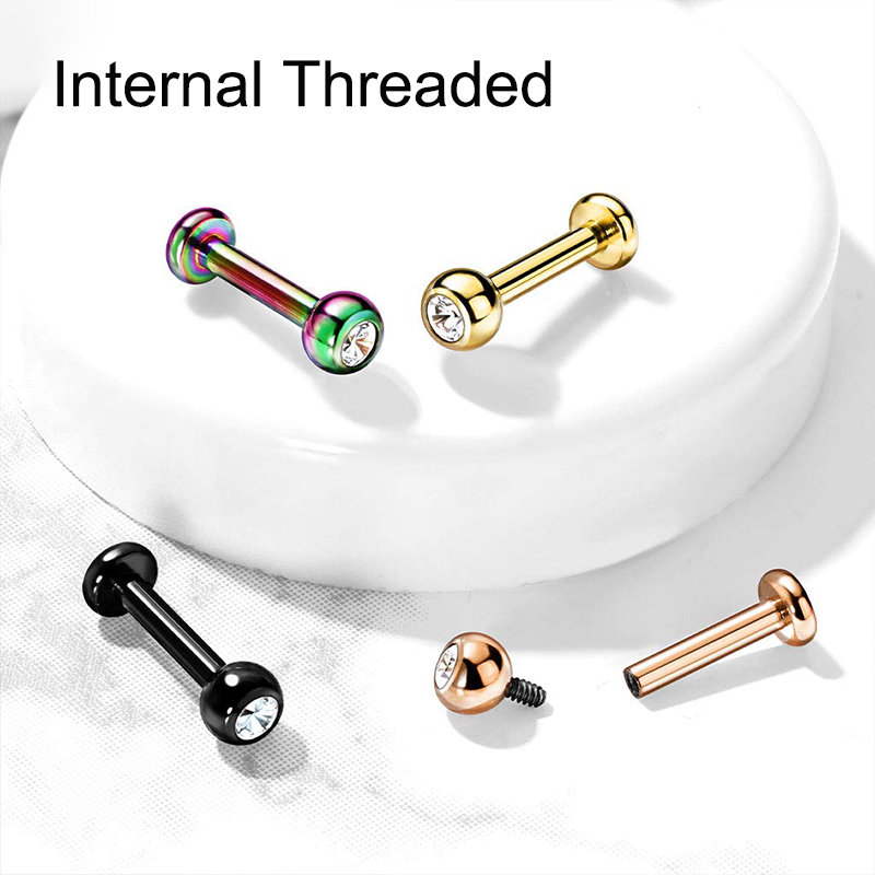 16G Surgical Steel Ball Top CZ - огляд і ціна Body Jewelry Surgical Steel