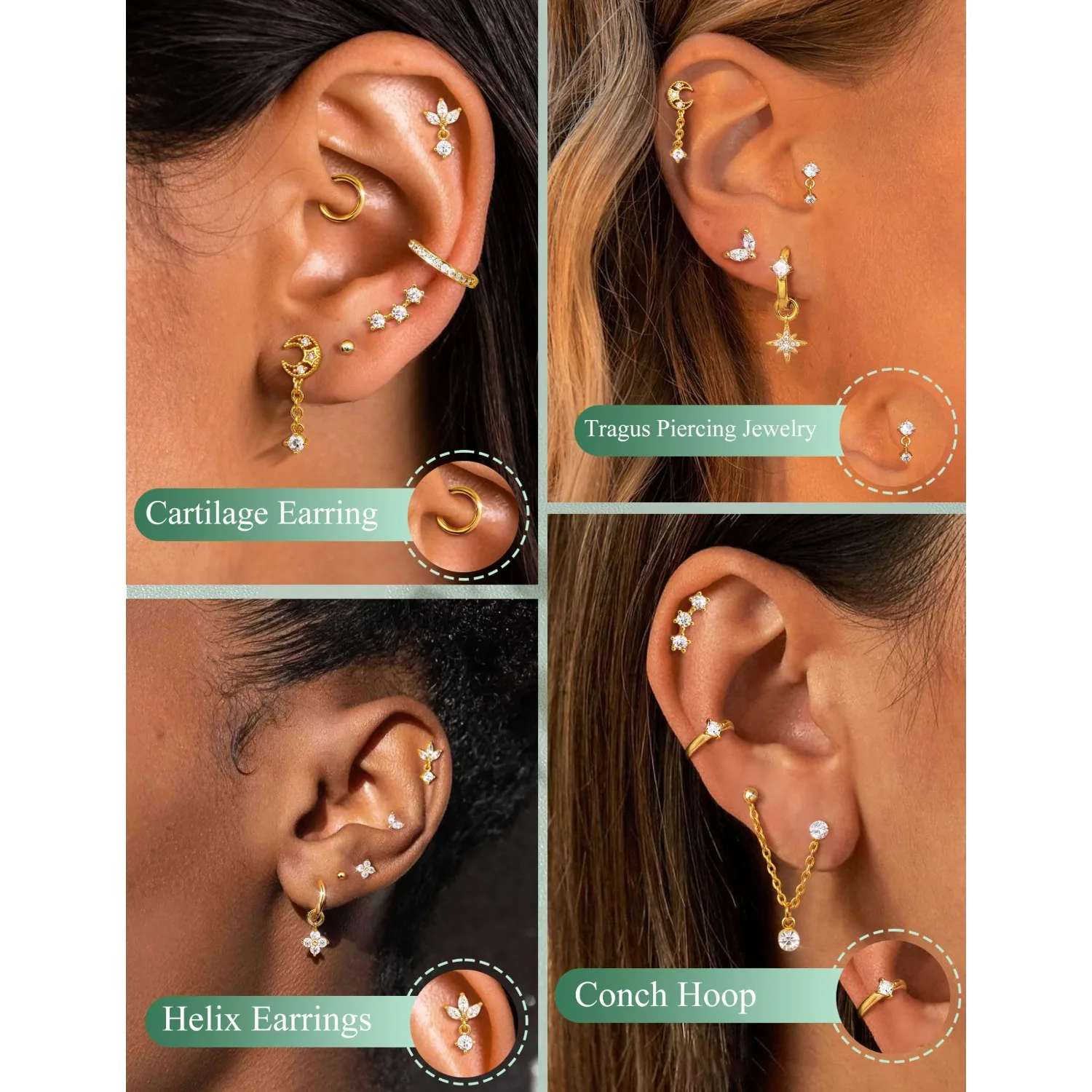 16 Gauge Cartilage Earrings fo - огляд і ціна Body Jewelry Surgical Steel
